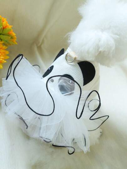 1pc Pet Clothes, Dog/Cat Apparel For Poodle, Teddy, Small Dogs & Cats, Casual, Fashionable, Cute, Comfortable Panda Tutu Skirt