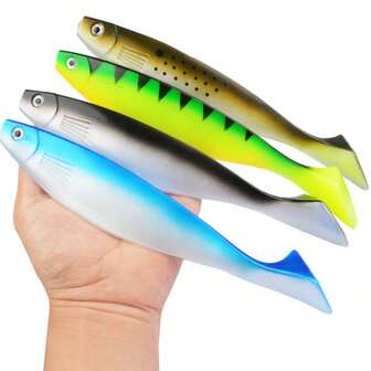 Señuelo de pesca de tipo T-Tail de 23.5cm/68g para pesca de altura con cebo blando de caballa