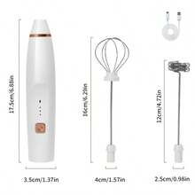 Spumator de lapte portabil, reîncărcabil USB, baterie de lungă durată de 1200 mAh - include 2 teluri din oțel inoxidabil, 3 viteze reglabile, potrivit pentru cafea, ciocolată caldă, milkshake, amestecare de ouă - baterie litiu durabilă, esențial pentru barista de cafea | Echipament modern de cafea - Multicolor - Vizualizare 7