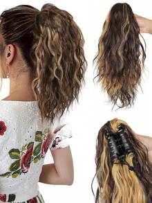 Curly Hair Ponytail Extension 14 Inch Claw Drawstring Ponytail Wig Pieces High Pony Tails Hair Extensions Synthetic Friendly Fiber For Women - Multicolor - View 17