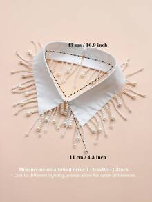 1pc Vintage Studded Pearl Beaded Detachable Collar, Handmade Luxury Sparkling Exaggerated Punk Style Collar For Women, Versatile Tassel Accessory For Dress For Christmas Decor,Graduation Outfit,Disco - Multicolor - View 13