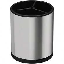 Sierware Caddy Utensil Caddy Spoon Holder With 4 Divided Compartments Sturdy Stainl Steel Rust Proof - Cylindrical - View 2