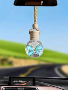 1pc 3-Color Butterfly Perfume Bottle Pendant, Car Rear View Mirror Hanging Fragrance Diffuser Decor - Multicolor - View 6