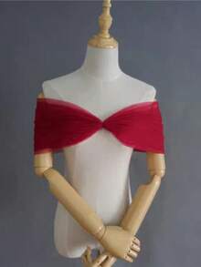 Bridal Shoulder Shawl, Can Cover Chest Accessories, Available In Multiple Colors, Solid Color Mesh Material - Multicolor - View 9