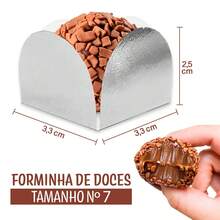 Forminha de Brigadeiro 4 Pétalas Prata Dourado Laminado Caixinha Doce Forminha Metalizada Para Doce