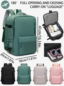 Mochila de mujer, mochila de viaje de gran capacidad, mochila para ir al trabajo/escuela, bolso de portátil de moda, bolsa de viaje de negocios de corta distancia, cumple con las regulaciones de Ryanair, Wizz Air y otras aerolíneas - Multicolor - Ver 3