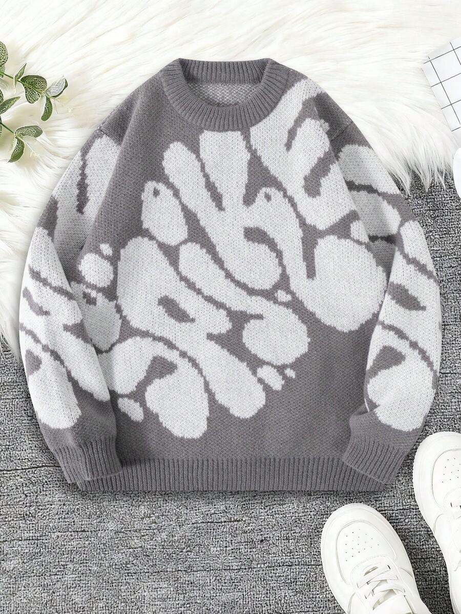 1 Stück Teenager Jungen Lässig Komfortabler Weicher Gestrickter Pullover, Farbblockdesign, Langarm, Geeignet für Zuhause, Pendeln, Schule, Outdoor-Aktivitäten, Party, Streetwear, Winter