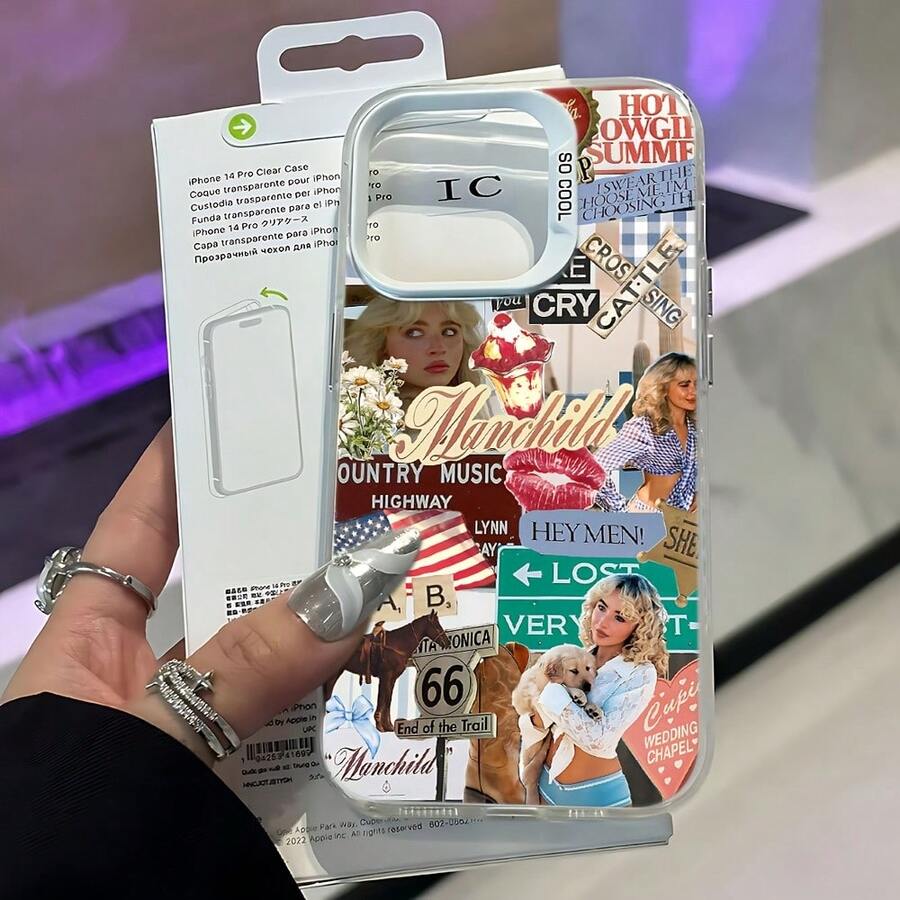 Singer S-Sabrina C-Carpenter Phone Case Is Compatible With For Iphone 16, 15, 14, 13, 12, 11 Pro Max, X, XR, XS Max, 8, 7 Plus, Featuring A Shockproof Matte Back Cover. - Mixed Color 1 - 查看 1