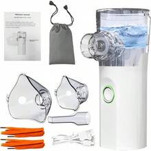 Nebulizador Portatil, Tres Mscaras, 2 Cuerdas de Amarre, 1 Bolsa de Almacenamiento, Nebulizador Portatil Recargable de 20 ml, Adecuado para el Hogar, La Oficina y el Exterior Blanco - inicial - Ver 2