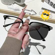 1 pièce Lunettes rétro Sven à demi-monture pour hommes - convient pour le travail sur ordinateur, protection oculaire, confortable à porter