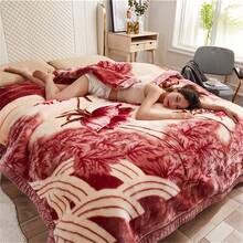 1pc High Quality Floral Print Luxury Blanket, Thick Double-Layer Plush Blanket, Suitable For All Seasons