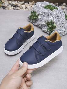 1 双男女儿童休闲钩环防滑平底运动鞋，适合所有季节 - 藍色 - 查看 20