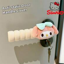 Sanrio 1 Pair Sanrio Licensed Cartoon Character Plush Door Knob Cover, Cute Melody, Pompompurin, Kuromi Design Door Handle Protector, Home Decor Door Knob Decorative Cover Set