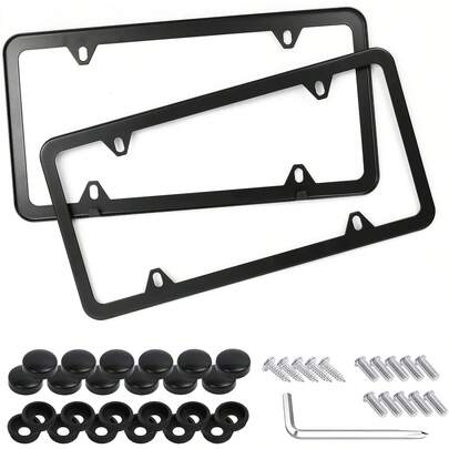 KITCHEN CHOICE Marco de Matrícula,2 Pack Porta Placas de Silicona para Auto,Antióxido,Antivibración,Resistente a la Intemperie,Universal Soportes para MatríCula con Accesorios de Montaje : Herramientas y Mejoras del Hogar