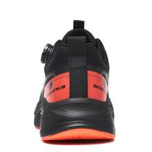 Calçados de trabalho industriais masculinos para armazém, calçados de leves, respiráveis, de alta elasticidade e antiderrapantes para esportes ao ar livre, com biqueira de aço, antifuro, fivela rotativa, calçados de proteção de trabalho (formato pequeno pela metade do tamanho)