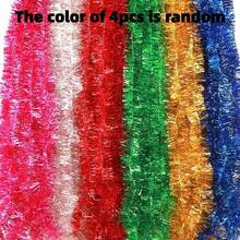 1/4 buc Coronițe de Crăciun din sârmă, Coronițe înfășurate în sârmă strălucitoare, Decorațiuni cu panglici, Agățători lungi strălucitoare pentru brad de Crăciun, Petreceri, Sărbători, Nunți, Zile de naștere, Balustrade de perete pentru brad (Din cauza fixării manuale, este posibil să existe o ușoară desprindere în timpul utilizării)