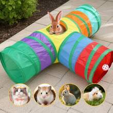 Cat Tunnel Tent Outdoor Rainbow Cat Fence Amusement Park, Indoor Cat Outdoor House, Including Portable Tent, Circular Cat Fence Tunnel Cat House, Suitable For Cats, Kittens And Small Animals, Including Storage Bags - Multicolor - View 8