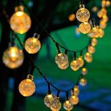 Outdoor Solar Bubble String Lights (20/30/100 LEDs) - 8 Flashing Modes, Smart Control, Waterproof, Ideal For Eaves, Wedding & Halloween
