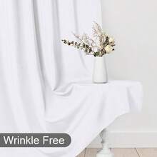 - Cortinas de teln de fondo blanco de 10x 10 pies para fiestas, cortinas de teln de fondo con bolsillos para barra para decoracin de bodas, escenarios, cumpleaos, reuniones familiares, 2 - W5' x H10' (2 paneles) + Blanco - Ver 6