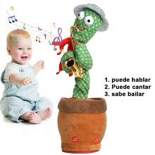 Dancing Cactus Toys, Talking Dancing Cactus Singing Record Imitate Repeat What You Say Toy With 120 English Songs Electronic Lighting Plush Cactus Gifts, Fun Creative Electric Plush Cactus (USB Charging), Singing Dancing Cactus LED Luminous Toy Funny Plush Doll For Kids - 銀色 - 查看 3