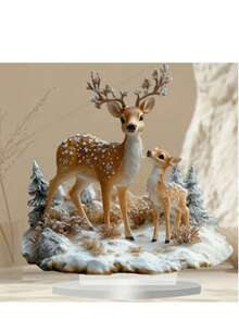 1 Stück Boho-Stil Acryl 2D flache Rentier Statue, Weihnachtsthema Tischdekoration, vielseitige Tierfigur, geeignet für Zuhause, Büro, Buchhandlung - Perfektes Weihnachtsgeschenk