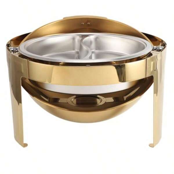 Catering Food Warmer Set 6L Stainless Steel Warmer Buffet Set With Visible Lid For Party 2 Compartment Pan