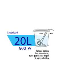 Calentador de Agua de Inmersión #6, 20L de Capacidad, 900W - Tipo de Enchufe A USA (110-127V) - Ver 4
