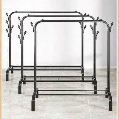 Percha de suelo vertical sencilla, plegable, para balcón, dormitorio, hogar, barra de secado de ropa, percha plegable-RACK SECILLO