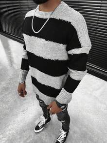 Men's Old Money Thick Sweater, Autumn/Winter - Grey - View 4