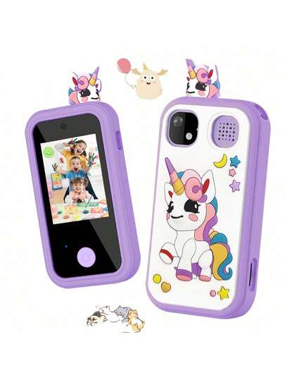Brinquedos de telefone inteligente para crianças para meninas, tela sensível ao toque de 2,8" para crianças, telefone de brinquedo de aprendizagem com câmera dupla, jogo, tocador de música, presentes de aniversário de Natal para meninas de 3 a 10 anos, brinquedos para crianças, telefone celular