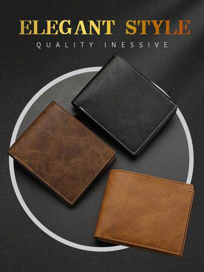 1 Parça Moda Yatay Cüzdan, Düz Renk PU Deri Yumuşak Cüzdan, Ultra İnce Minimalist İki Katlı Cüzdan, Erkek Kısa Cüzdan, Öğrenci Deri Çanta, Vintage Cüzdan, Büyük Kapasiteli Çoklu Kart Yuvası, Büyük Banknotları Saklayabilir, Basit Bozuk Para Cebi, Kredi Kartı/Kimlik Yuvası, İş Gündelik Stili, Erkeklerin Doğum Günü veya Partneri İçin İdeal Hediye, Genç Erkekler ve Kadınlar İçin Şık