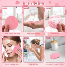 100pcs Round Compressed Facial Cleansing Sponges, Wood Pulp Fiber Expandable, Face Cleaning Makeup Puff, Suitable As Valentine's Day Gift For Girlfriend, One-Time Thickened Facial Cleansing Sponge - Multicolor - View 5