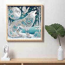 Hummingbird Special Shape Diamond Art Ki For Beginners,5D Small Diamond Painting Ki For Adul,DIY Flowers Paint With Diamonds Do Crystal Rhinestones Gem Art And Craf 11.8 X 11.8inch - 狼 - 查看 5