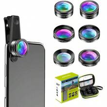 Kit de Lentes para Celular, 6en1 Lentes de Cmara para Telfono, Gran Angular de 140, Macro 25x, Ojo de de 205, CPL, Filtro Estrella, Filtro ND, Lentes Compatible con, - inicial - Ver 2