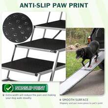 Extra Wide Dog Ramps For Cars 48.2cm Wide NonSlip Surface Portable Aluminium Folding Pet Ramp Supports Up To 100KG - Black - View 5