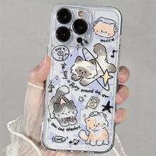 Funda para Teléfono - Funda Transparente con Gatos Voladores en el Espacio - Una Cubierta de Teléfono Lujosa de TPU Suave a Prueba de Golpes, Diseñada para Ser Compatible con iPhone 17, 16, 15, 14, 13, 12, 11 Pro Max, Así Como 16, 14 Plus, 12 Plus. - Color mezclado 1-1122 - Ver 5
