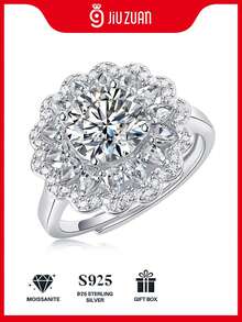 925 Sterling Silver Moissanite Ring For Women, Hypoallergenic High-End Bridal Wedding Band, Engagement/Anniversary/Birthday/Party/Daily Wear Fashion Versatile Gift - 2.0 Carats - View 2