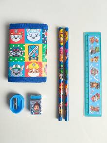 Paw Patrol Stationery Set, Includes Pencil, Ruler, Pencil Sharpener, Eraser, Birthday Stationery Gift Box, Student Prize, Back To School Gift