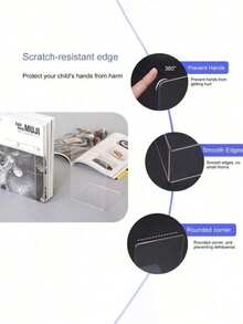 Clear Book Ends 2pcs, Acrylic Bookends For Shelves, Non-Slip Bookend Decorative For Heavy Duty Book, Books Holder Stopper For Kids, Bookshelf Dividers Books Organizer For Office Home School,School Supplies, Data Sorting And Storage Racks, Book Supports