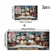 1 件圣诞雪人图案防滑门垫，超纤维防滑门垫，适用于节日派对装饰、厨房、浴室、餐厅、卧室，可作为圣诞礼物赠送 - 彩色 - 查看 17