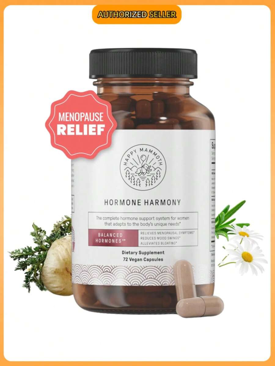 Hormone Harmony Supplement For Women – Natural Hormonal Balance Support | Menopause & Perimenopause Wellness | Helps With Hot Flashes & Mood | 72 Capsules - 1 chai - Xem 1