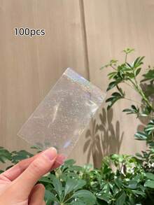 50/100pcs Transparent Holographic Iridescent Jewelry Bags, Jewelry Protection Bags Heart Gradient Transparent OPP Bags, Shiny Card Film, Colorful Photochromic Photo Card Protector - Multicolor - View 25