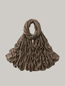 1 pieza Hiyab de viscosa modal sólido, pañuelo ligero y transpirable de moda, con acabado de puntada doble, artesanía refinada, pañuelo para mujer, adecuado para todas las estaciones