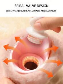 1pc Water Filled Hot Water Bottle, Faux Rabbit Fur Cover, Girls Heating Pad, Warm Belly, Hot Water Bag, Compact & Portable, Water Fillable, Hand Warmer, Rinse Water, Hand Warmer, Christmas, Christmas Gift - Multicolor - View 5