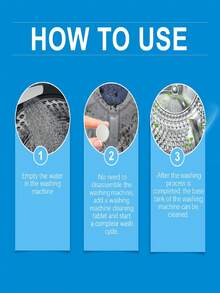 JAYSUING Tabletas efervescentes limpiadoras para lavadora - Limpian profundamente los olores, los residuos y la suciedad del tambor de la lavadora, se disuelven rápidamente y protegen la lavadora - Multicolor - Ver 5