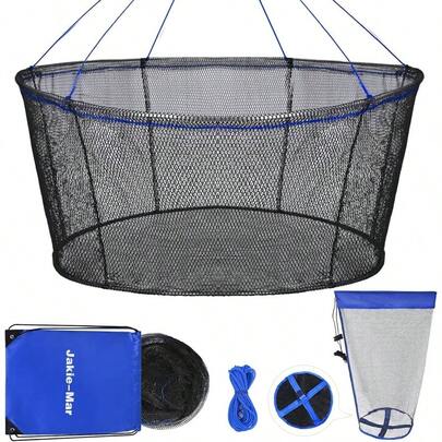 Red de pesca plegable, red de aterrizaje de pesca, red de caída con cuerda para pescar, red de puente portátil para pescar pececillos, cangrejos de río, camarones