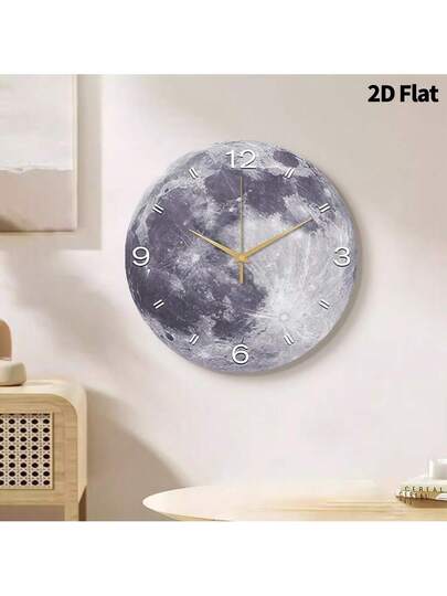 2D Flat 1pc Creative Home Moon Wand Clock, Ultra Quiet Quartz Movement, No Ticking Sound, ation Painting Klok Living Room, Bedroom Office, able Watch, Unique Personalized, Clear Reading Time, In Bedroom, Studio, Ho Study, Kitchen Cafe, Perfect Family Friends view 2