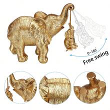 1pc Gold Elephant Statue Figurine, Symbolizing Good Luck, Health And Strength. Ideal Gift For Women, Mothers. As A Decorative Piece, It Makes A Great Gift For Christmas, Valentine's Day, New Year And Other Holidays. Gift For Friends.