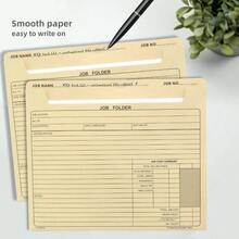 Paquete de 25 carpetas de trabajo, chamarra de archivo Manila de 10x 12 pulgadas, preimpresa para seguimiento de trabajo, clculo de costos y correspondencias de clientes, para papel de tamao carta - inicial - Ver 6