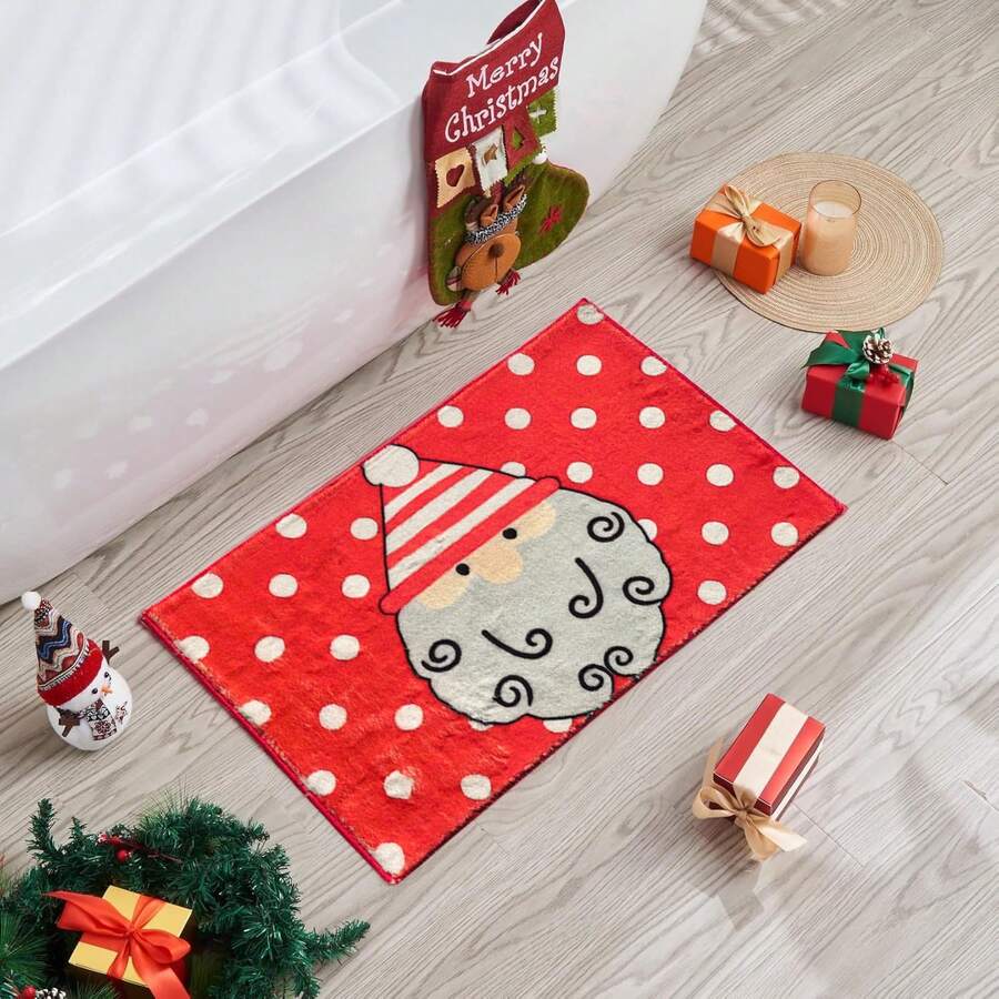 1 tấm thảm tắm Giáng sinh lễ hội hình ông già Noel chấm bi đỏ với thiết kế chống trượt ấm cúng để trang trí phòng tắm. Món quà ngày lễ hoàn hảo cho gia đình và bạn bè. Phụ kiện trang trí Giáng sinh lý tưởng cho phòng tắm tại nhà. Thảm chùi chân ngày lễ hình ông già Noel. Thảm tắm tuần lộc cho nhà bếp. - năm cây giáng sinh - Xem 1